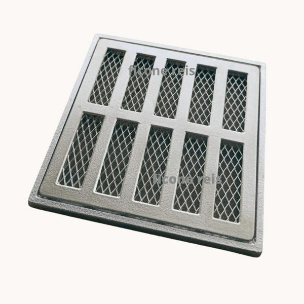 Grelha Linear 15x15 Com Suporte Aluminio E Tela Anti Insetos - Ficone - Ficone Reis Imagem de Grelha Linear 15x15 Com Suporte Aluminio E Tela Anti Insetos - Ficone