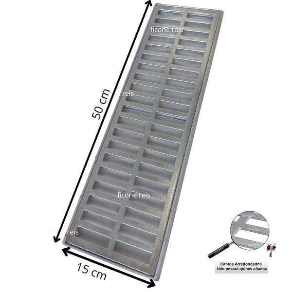 Imagem de Grelha Linear 15x50 Com Suporte Aluminio Quintal - Ficone Decor