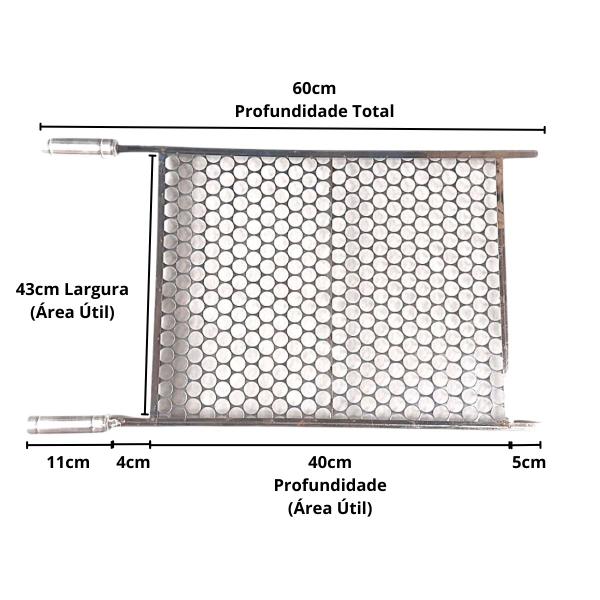 Imagem de Grelha Moeda Inox 430 43x40 Ponteira Churrasco