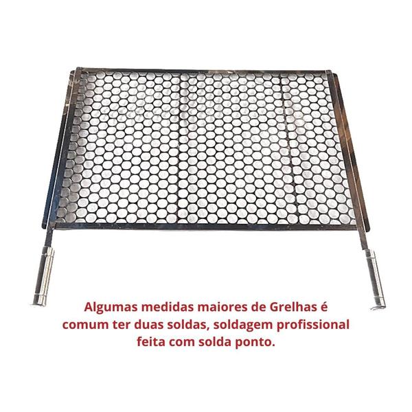 Imagem de Grelha Moeda Inox Chapa Grossa C/Aba 54x43 Churrasco GML630