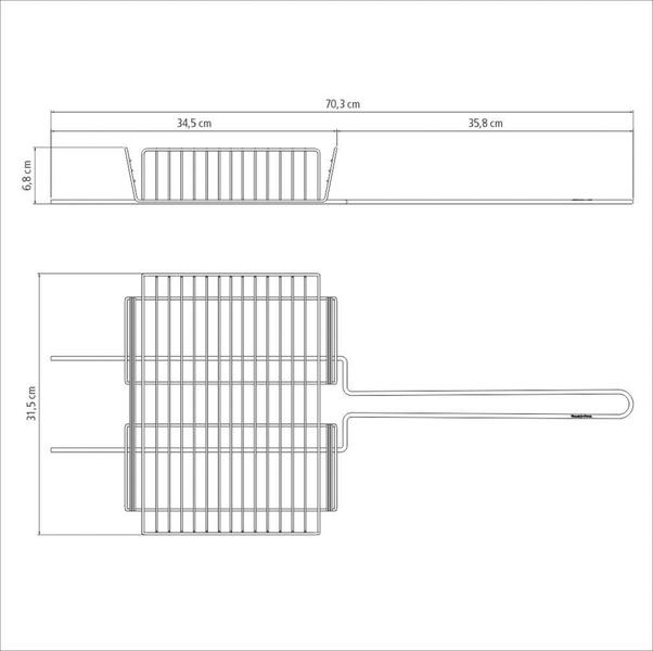 Imagem de Grelha Multiuso Tramontina Churrasco em Aço Inox 70,2 x 31,5 cm