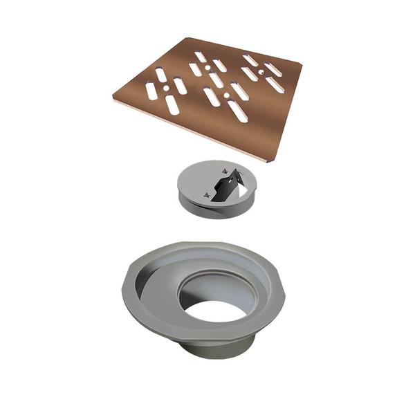 Grelha para Caixa Sifonada Quadrada 100mm Red Gold- Novii - Ralo Linear Imagem de Grelha para Caixa Sifonada Quadrada 100mm Red Gold- Novii