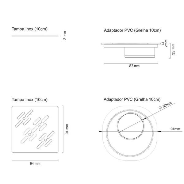 Imagem de Grelha Para Caixa Sifonada Quadrara 100Mm Gold Linear