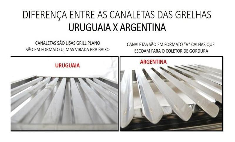 Imagem de Grelha Para Churrasco Mista Argentina Com Uruguaia 45cm larg