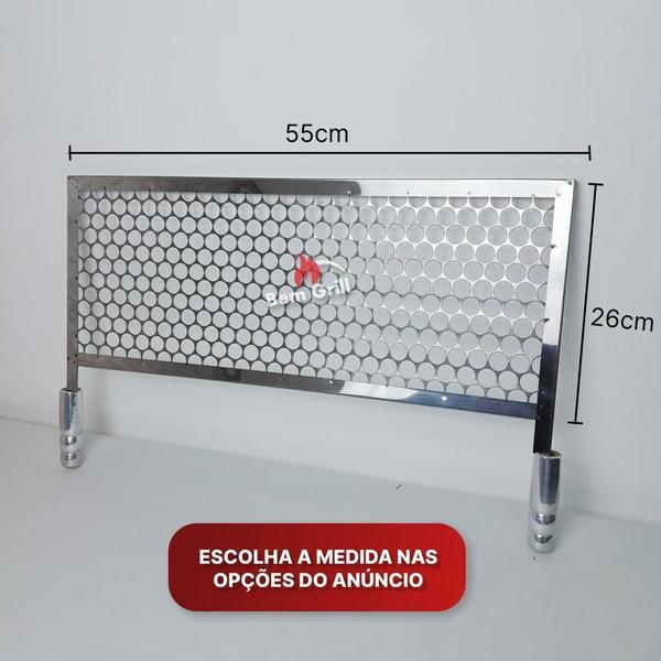 Imagem de Grelha Para Churrasqueira Espetinhos 55X26 Inox Grande