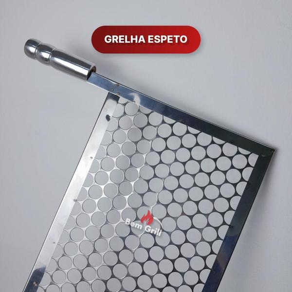 Imagem de Grelha Para Churrasqueira Espetinhos 60X26 Inox Grande