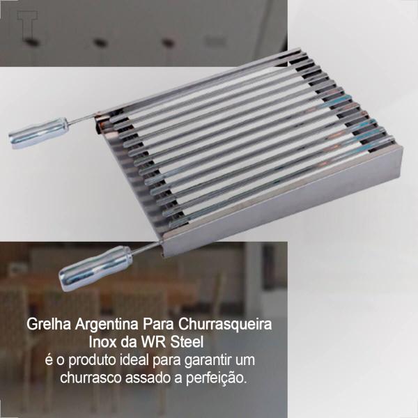 Imagem de Grelha para churrasqueira inox wr 50x50 argentina com cabo inox