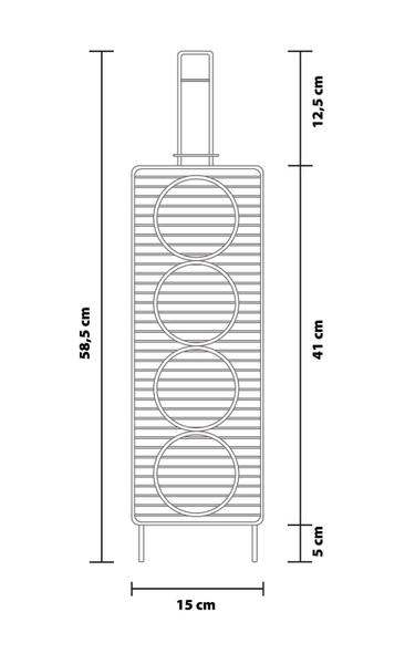 Imagem de Grelha Para Hambúrguer na Churrasqueira Multifuncional C 4 Anéis Modeladores Removíveis 15X58,5cm