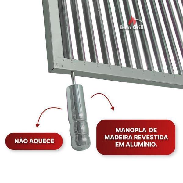 Imagem de Grelha Parrilla Inox Uruguaia Com Descanso 40X50