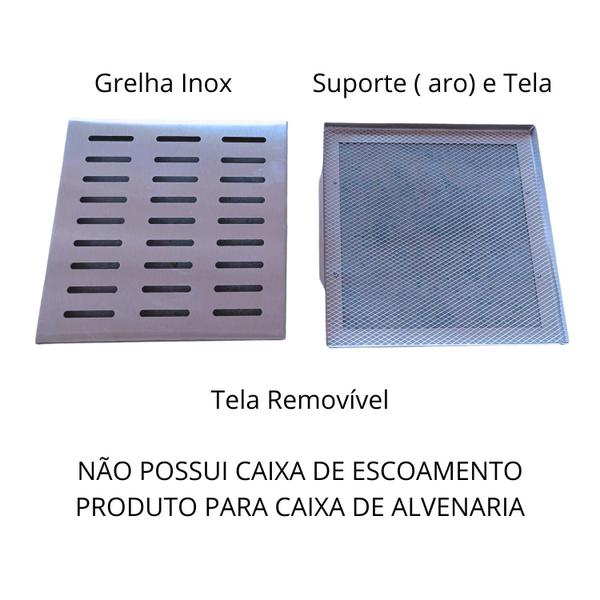 Imagem de Grelha Pluvial 30x30 Inox 304 Com Tela Anti Insetos