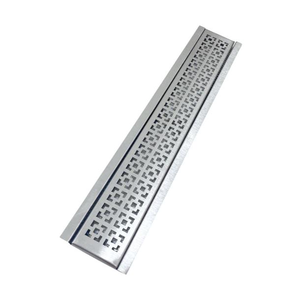 Grelha Pluvial Inox Dubai 10x50 com Aro e Tela Anti Barata - Ficone & Reis Imagem de Grelha Pluvial Inox Dubai 10x50 com Aro e Tela Anti Barata