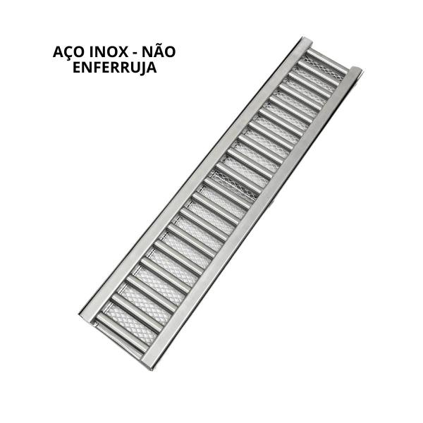 Imagem de Grelha Pluvial Inox304 10x50 Reforçada modelo Tubinho e Tela