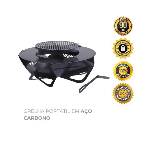 Imagem de Grelha Portátil em Aço Carbono A Lenha Fire Pit Capincho 08000505