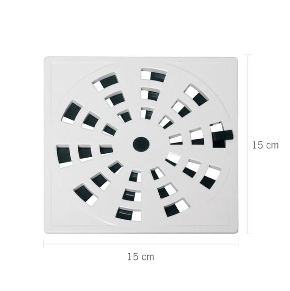 Grelha Quadrada 15 x 15cm com Anti-Inseto em PVC Branco Modelo II Astra Imagem de Grelha Quadrada 15 x 15cm com Anti-Inseto em PVC Branco Modelo II Astra