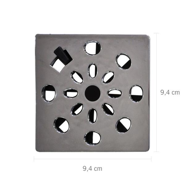 Grelha Quadrada 9,4 x 9,4cm com Anti-Inseto em ABS Cromado Astra Imagem de Grelha Quadrada 9,4 x 9,4cm com Anti-Inseto em ABS Cromado Astra