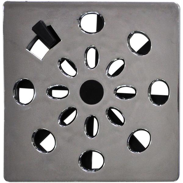 Grelha Quadrada 9,4 x 9,4cm com Anti-Inseto em ABS Cromado Astra Imagem de Grelha Quadrada 9,4 x 9,4cm com Anti-Inseto em ABS Cromado Astra