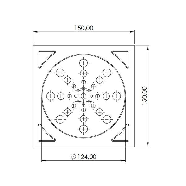 Imagem de Grelha Quadrada Inox 914015 15x15 Preto - Pevilon