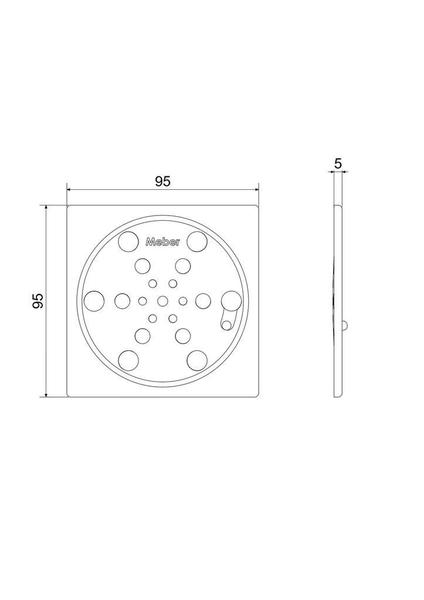 Imagem de Grelha Quadrada Inox Com Fecho 100mm Meber