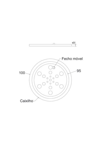 Imagem de Grelha/Ralo 10X10CM Redonda Inox com Caixilho 1310 Meber