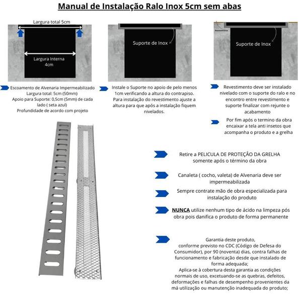 Imagem de Grelha Ralo Borda Infinita Piscina 5x50 Inox Reta com Tela