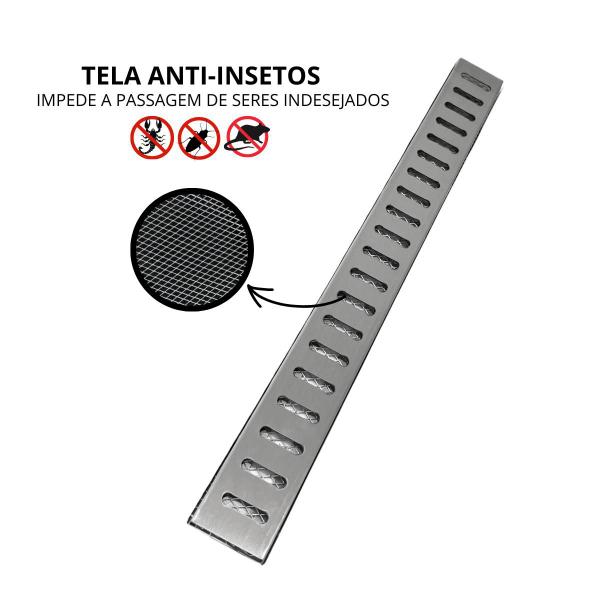 Imagem de Grelha Ralo Borda Infinita Piscina 5x50 Inox Reta com Tela