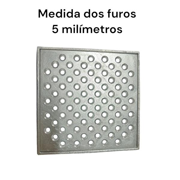 Grelha Ralo Pluvial 15x15 Aluminio Anti Inseto e Suporte - Ficone & Reis Imagem de Grelha Ralo Pluvial 15x15 Aluminio Anti Inseto e Suporte