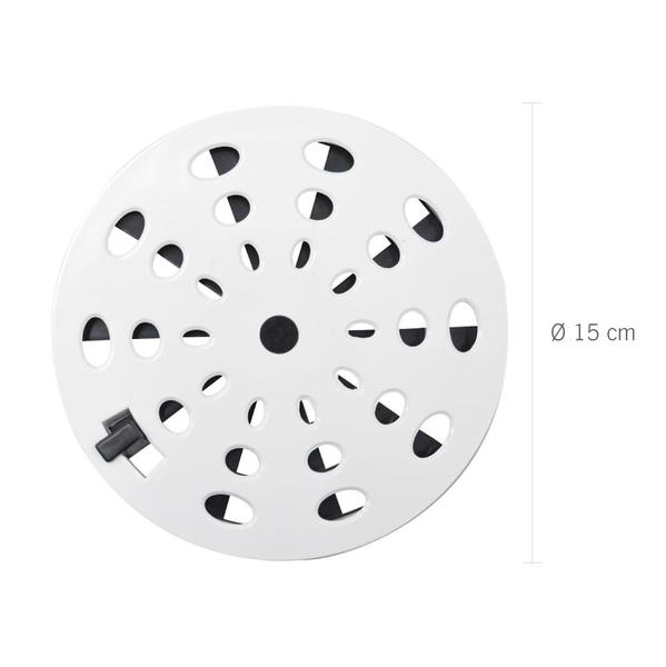 Grelha Redonda Diâmetro de 15cm com Anti-Inseto em PVC Branco Modelo II Astra Imagem de Grelha Redonda Diâmetro de 15cm com Anti-Inseto em PVC Branco Modelo II Astra