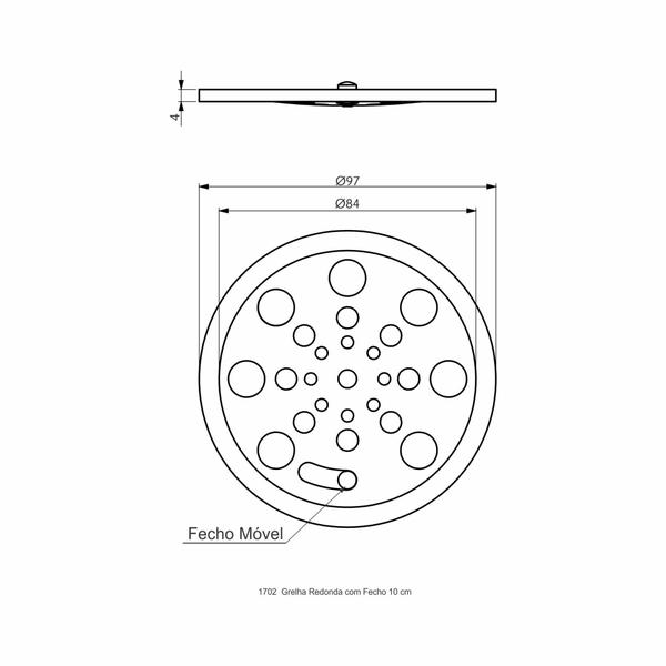 Imagem de Grelha Redonda Fecho 10Cm