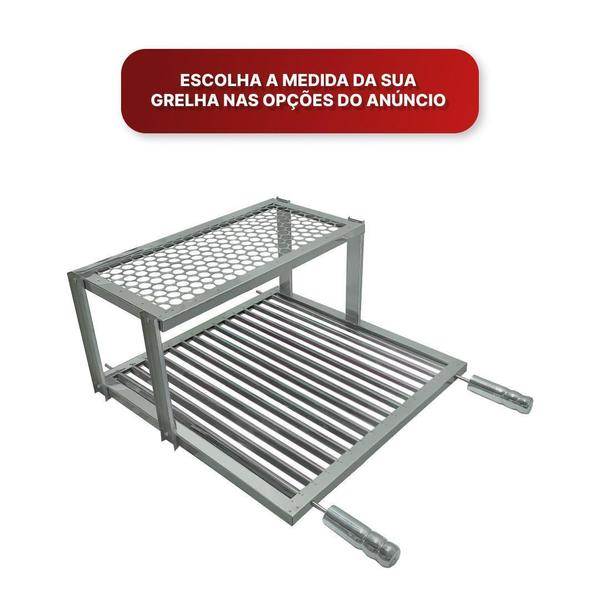 Imagem de Grelha Uruguaia 60X50 Com Descanso Inox Churrasco Parrilla