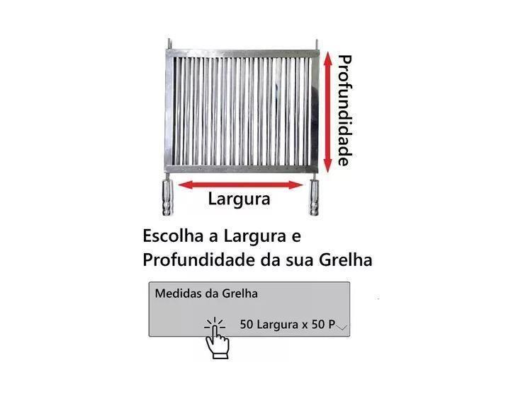 Imagem de Grelha Uruguaia Inox Parrilla Churrasco 40X50