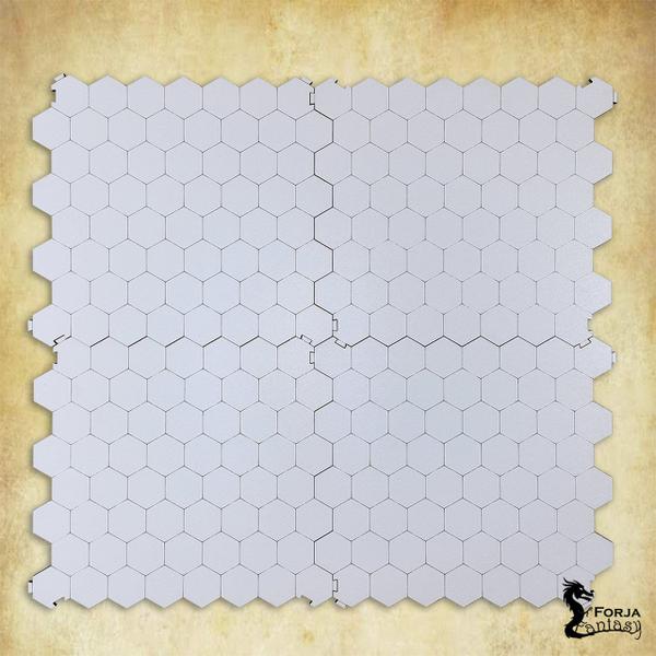 Grid de Batalha Hexagonal Modular Riscável - 4 placas (FG) - RPG - Forja Fantasy Imagem de Grid de Batalha Hexagonal Modular Riscável - 4 placas (FG) - RPG