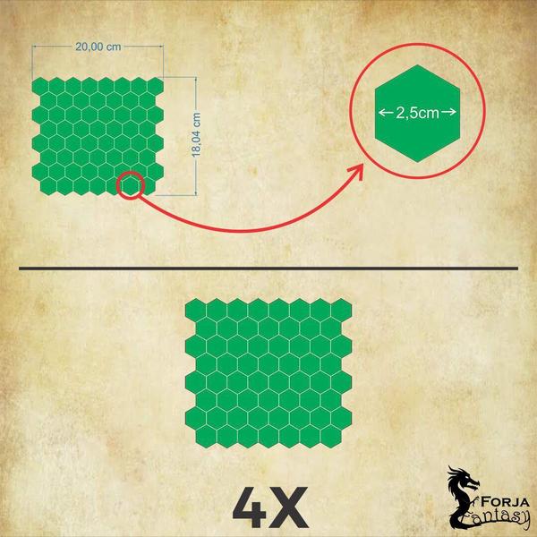 Grid de Batalha Hexagonal Modular Riscável - 4 placas (FG) - RPG - Forja Fantasy Imagem de Grid de Batalha Hexagonal Modular Riscável - 4 placas (FG) - RPG
