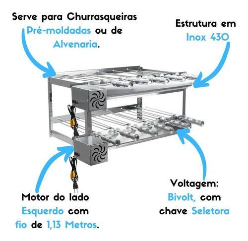 Imagem de Gril Gira Churrasqueira Original Bivolt 11 Espetos 2 Andares