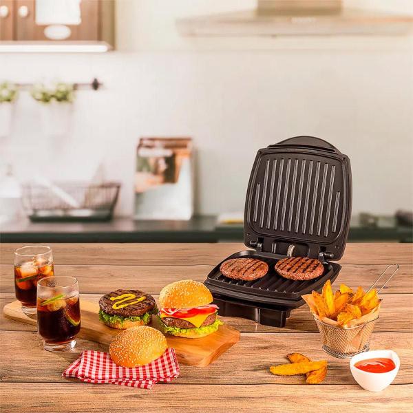 Imagem de Grill Burger Oster 2 Em 1 Ogrl500 Inox Com Estufa 127V