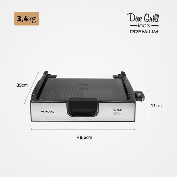 Imagem de Grill Chapa Mondial Due Grill Premium G-10 Inox 220V