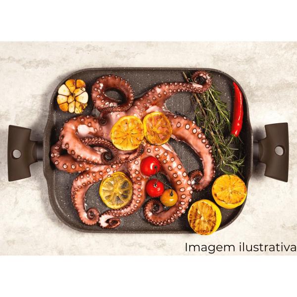 Imagem de Grill Duplo Com Alça Antiaderente Hércules Marrom 34x27cm PA300-G34MA