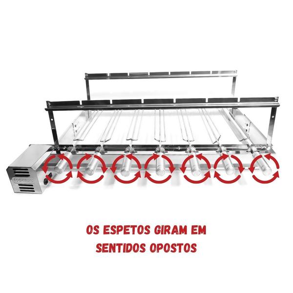 Imagem de Grill Giratório 7 Espetos Inox Longo Motor Esquerdo - TRADICIONAL