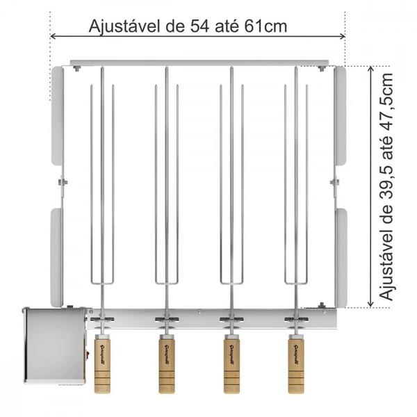 Imagem de Grill Giratório para Churrasqueira Kit S 2004 Inox - Giragrill