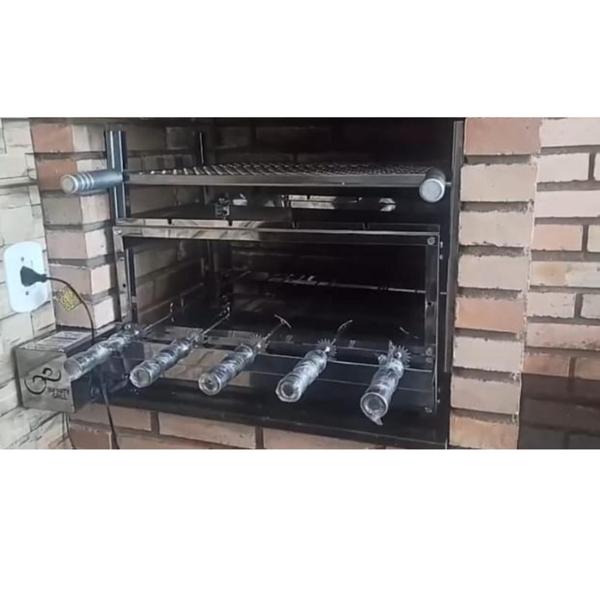 Imagem de Grill INOX 5 espetos para Churrasqueiras com Acessórios