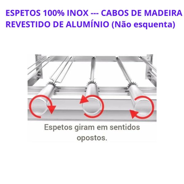 Imagem de Grill INOX 6 espetos para Churrasqueiras com Acessórios