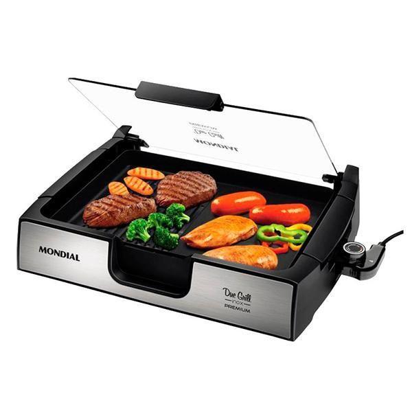 Imagem de Grill Mondial Due Grill Inox Premium G10 1.500 Watts 220V ~ 50/60 HZ - Preto/Prata