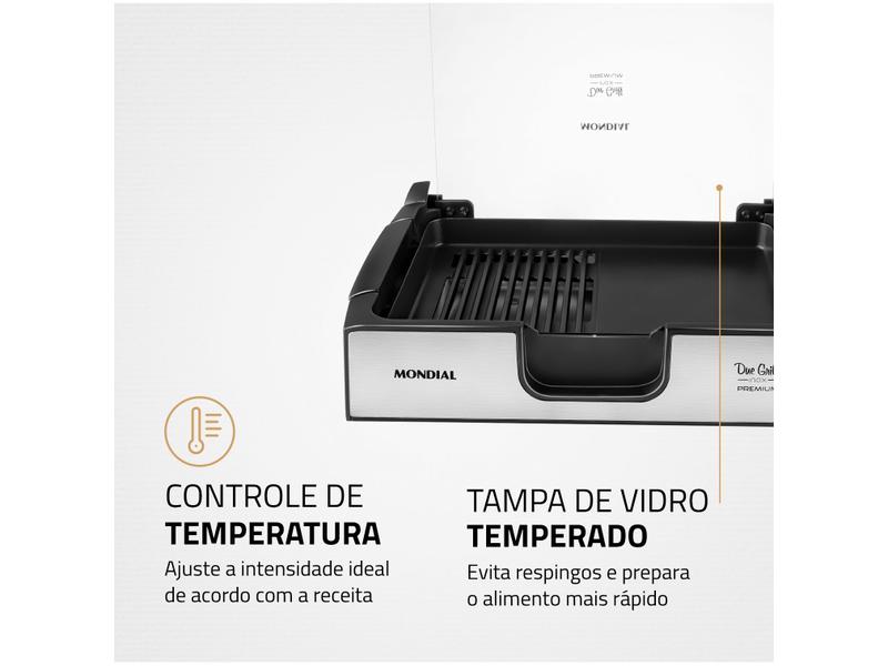 Imagem de Grill Mondial Premium Due Retangular 1270W 