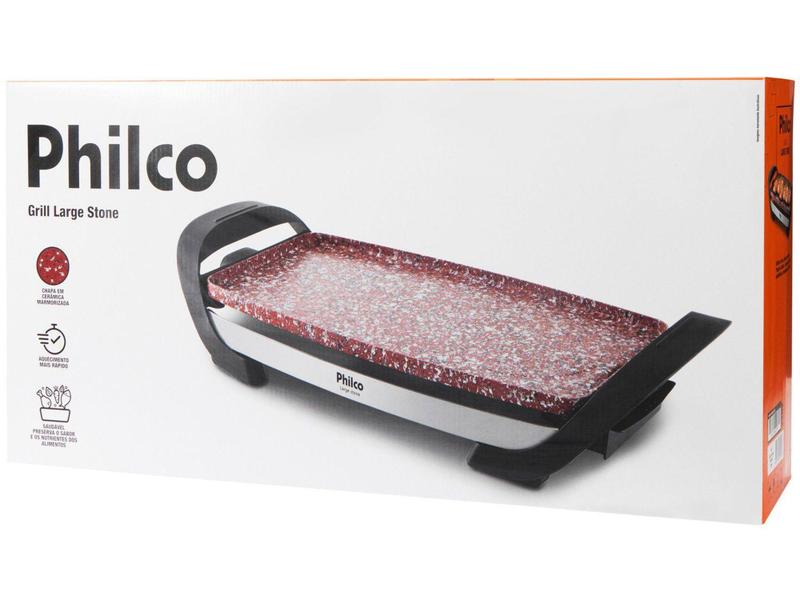 Imagem de Grill Philco PGR03P Large Stone Retangular 1500W - com Chapa Antiaderente e Coletor de Gordura