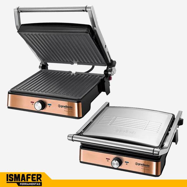 Imagem de Grill Press Prime Inox Gradiente Pggr152 Cobre 127V 1500w