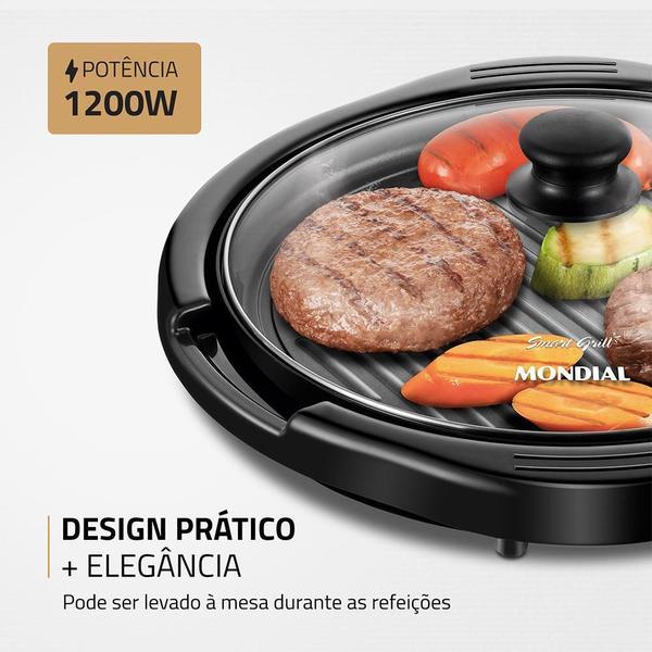 Imagem de Grill Redondo Mondial Smart Grill 30Cm 1200W G-04 Preto 220V