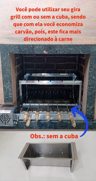 Imagem de Grill Usimais para alvenaria 5 espetos e 12 adaptadores para espeto de bambu