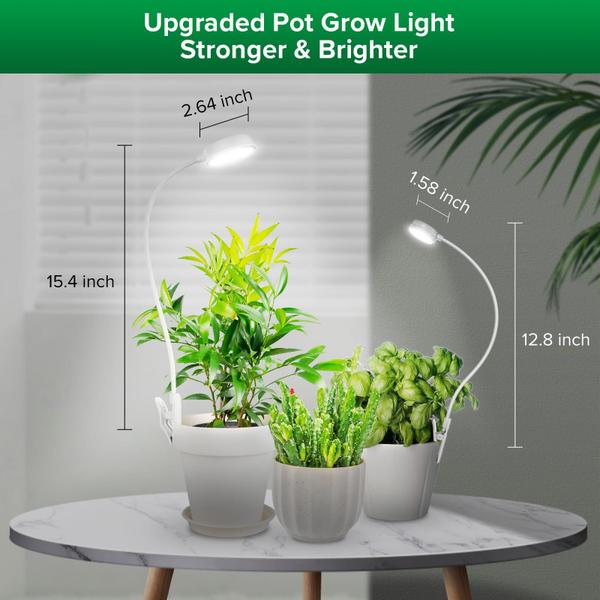 Imagem de Grow Lights SANSI Pot Clip LED Plant Light 10 W, pacote com 1 pacote, branco