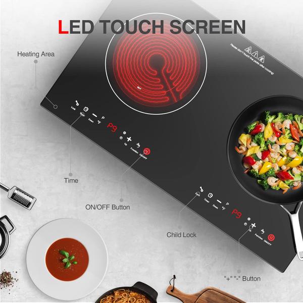 Imagem de GTKZW Cooktop Elétrico 24" 2400W com 2 Queimadores e Tela Touch LED