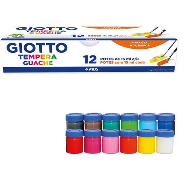 Imagem de Guache 12 Cores 15ml Tempera Giotto