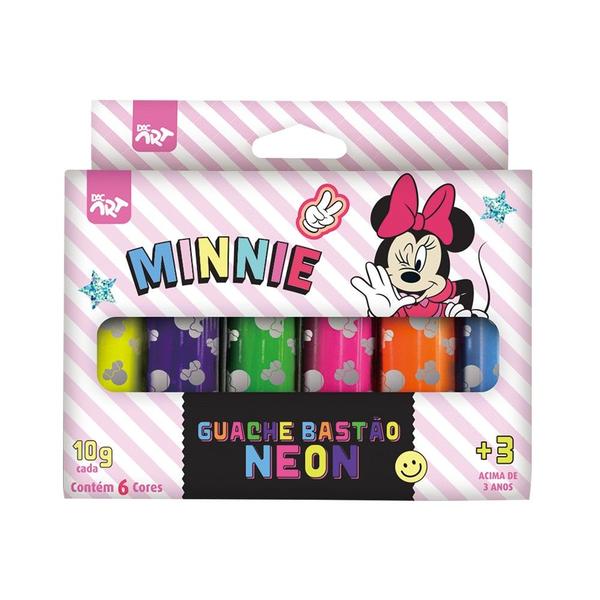 Imagem de Guache Bastão Neon Minnie C/ 6 Cores - Dac